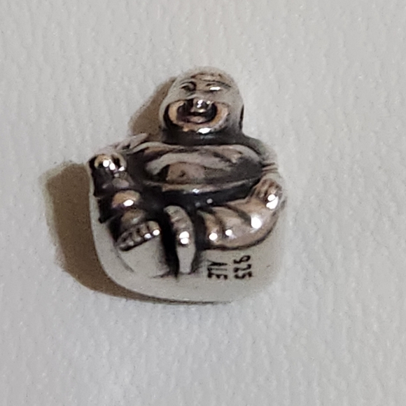 Pandora Sterling Silver Smiling Buddha Charm Bead - Picture 3 of 7